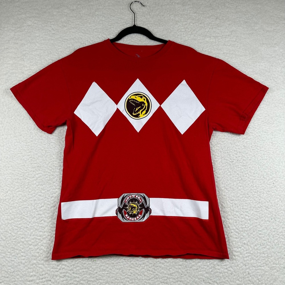 Vtg Mighty Morphin Power Rangers Red Ranger Costume T-Shirt Cosplay Tee Large